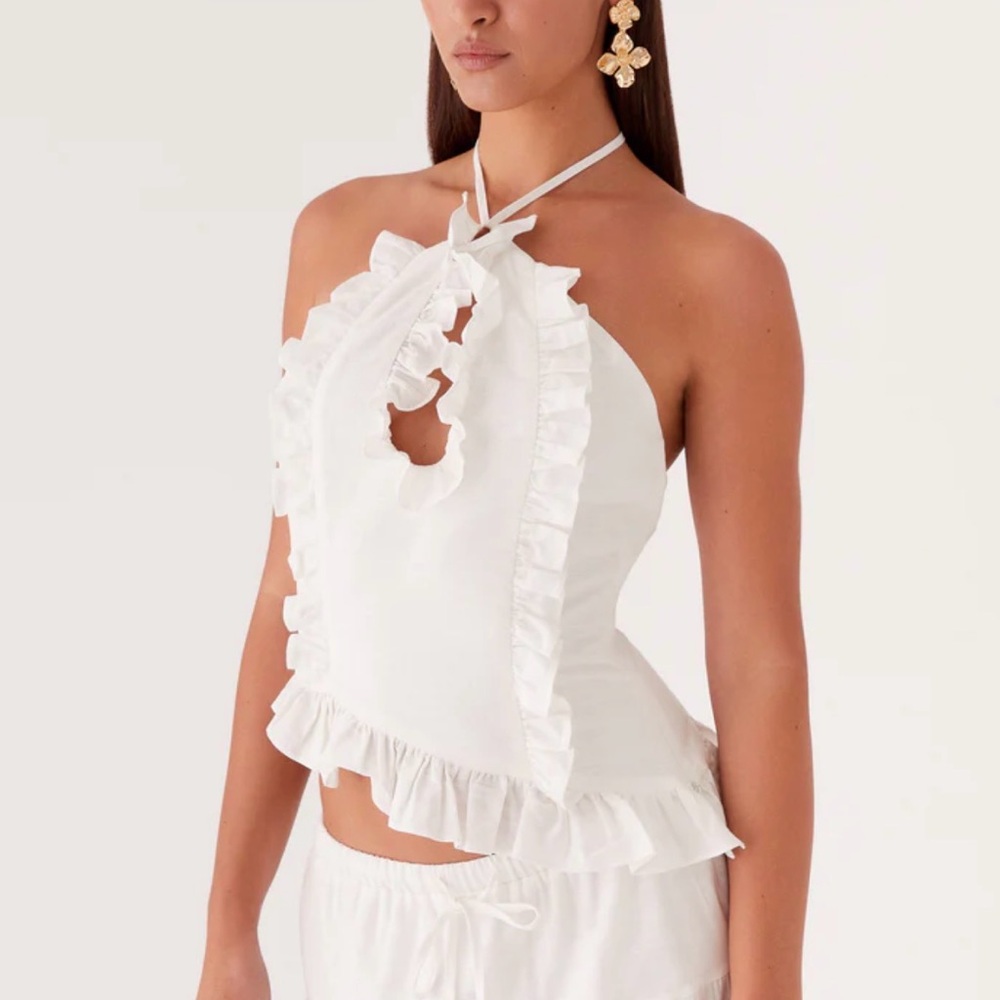 NWT Peppermayo Mariella Linen Top – White - Picture 2 of 5